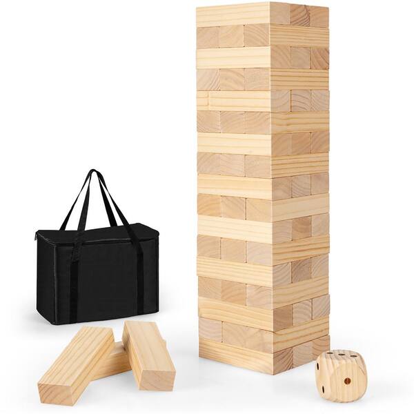 Yard Games Large Jr. Tumbling Timbers 21 Wood Block Stacking Game, Natural  in 2023