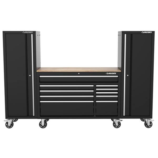 Husky Modular Tool Storage 92 in. W Standard Duty Black Mobile
