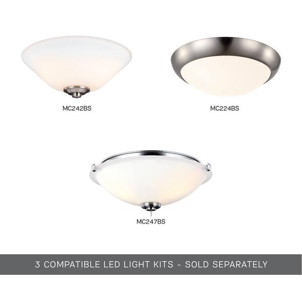 Generation Lighting - Colony Max 52 in. Transitional Brushed Steel Ceiling Fan with Silver and American Walnut Reversible Blades, Pull Chain