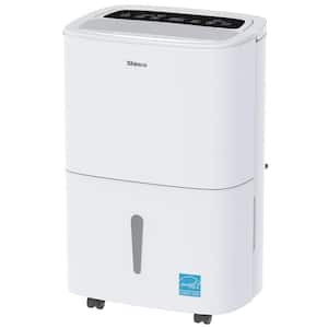 50 pt. 3,000 sq. ft. Dehumidifier in Whites with Quietly Remove Moisture, Auto Defrost, Dry Clothes, 24-Hour Timer