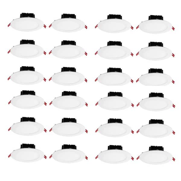 Commercial Electric Box on Top Integrated LED 6 in Round Canless Recessed Light for Kitchen Bathroom Livingroom, White Soft White 24-Pack