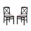 Linon Home Decor Rockhill 4-Piece L-Shaped Black Wood Top Nook Dining Room Set Seats 6 THD05036