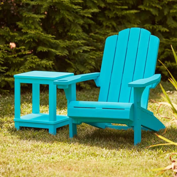 Keter Kiawah Resin Plastic Teal Adirondack Chair 271266 - The Home