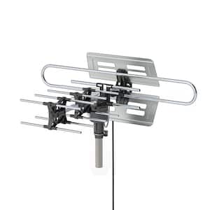 TV Antenna Amplified Digital UV Dual Frequency 45 Mhz to 860MHz 150 Miles Range 360° Rotation 38dB UHF VHF Outdoor