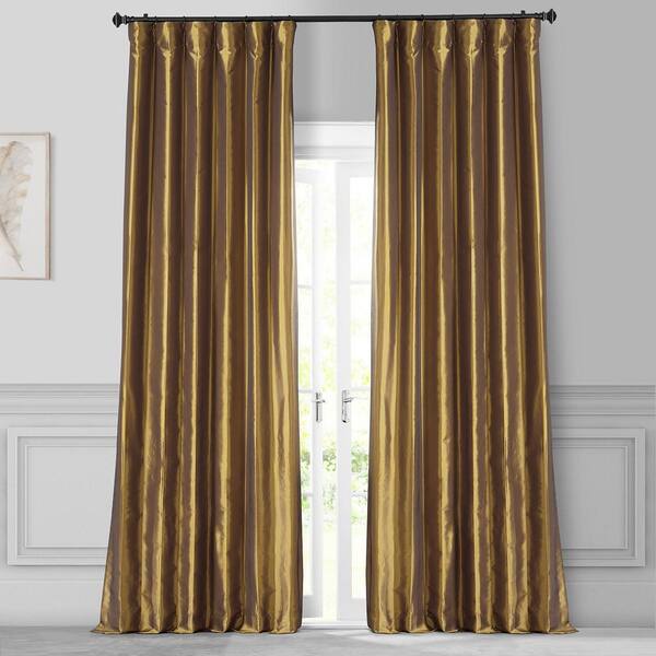 CHAMPAGNE GOLD CRUSHED VELVET & FAUX SILK CURTAINS EYELET RING TOP  FULLY LINED