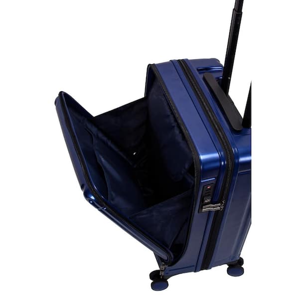 Rockland Tokyo 18 in. Navy Expandable Hard Side Spinner Carry on