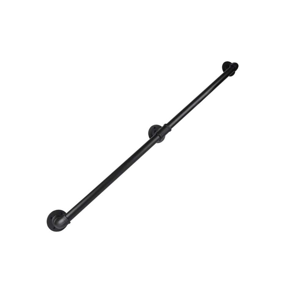 2FT Black Sturdy Non-Slip U-Shaped Safety Guardrail, Equipped With