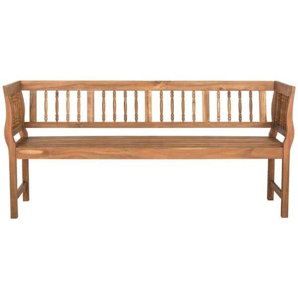 Brentwood 68.1 in. 3-Person Teak Brown Acacia Wood Outdoor Bench