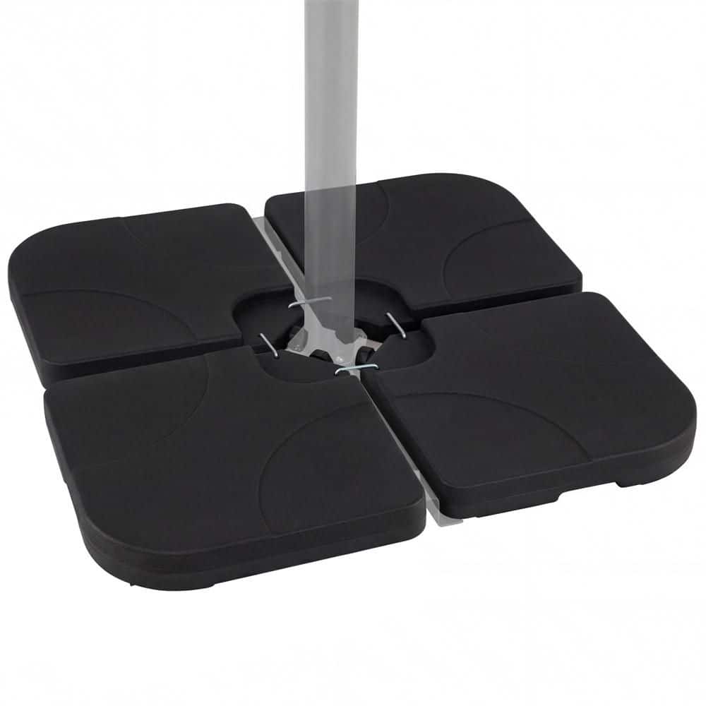 4-Piece Heavy Duty Patio Umbrella Base 164 LBS/72 KG Square Patio Umbrella Stand in Black with Easy-to-Fill Spouts price history on PriceWatchPro