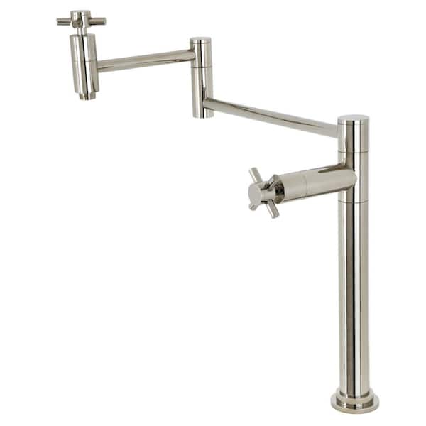 Kingston Brass Concord Deck Mount Pot Filler Faucet in Polished Nickel