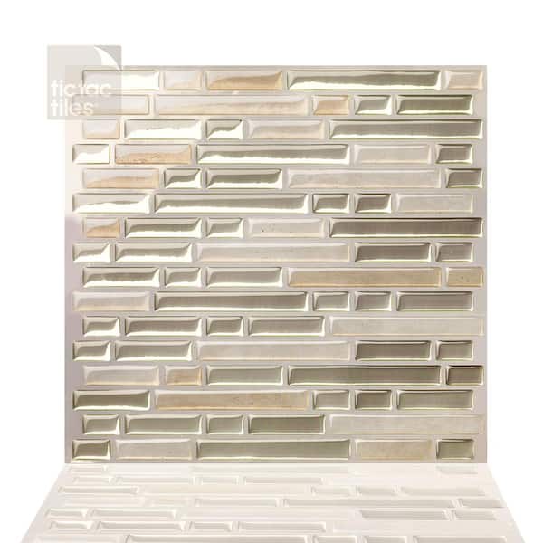 Tic Tac Tiles Como Sand 10 in. W x 10 in. H Peel and Stick Self-Adhesive Decorative Mosaic Wall Tile Backsplash (5-Tiles)