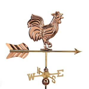Rooster Cottage Weathervane - Pure Copper with Roof Mount