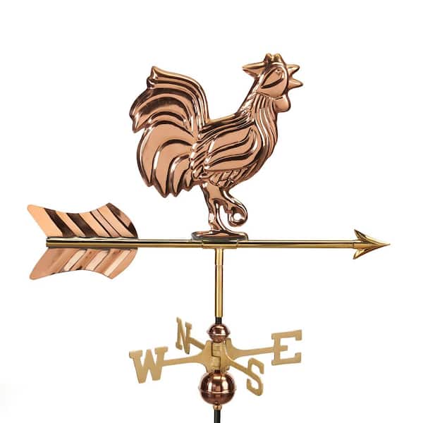 Good Directions Rooster Cottage Weathervane - Pure Copper with Roof Mount