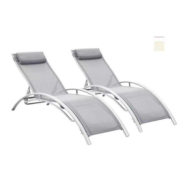 cenadinz 2-Piece Outdoor Lounge Chair in Gray