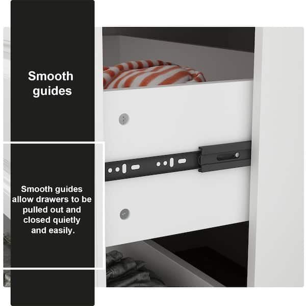 FUFU&GAGA White Wood 63 in. W 4-Door Big Wardrobe Armoires