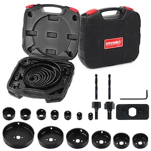 Max Size 6 in. and Min Size 3/4 in. Hole Saw Set with Storage Box, Saw Blades, Mandrels, Drill Bits (19-Piece)