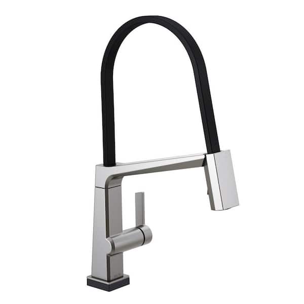 Delta Pivotal Touch2O 19.06 in. H Pull-Down Sprayer Kitchen Faucet with 360° Spout Swivel in Arctic Stainless