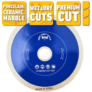 4 in. Premium Continuous Rim Tile Cutting Diamond Blade for Cutting Porcelain, Ceramic and Marble