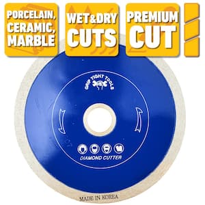 7 in. Premium Continuous Rim Tile Cutting Diamond Blade for Cutting Porcelain, Ceramic and Marble (10-Pack)