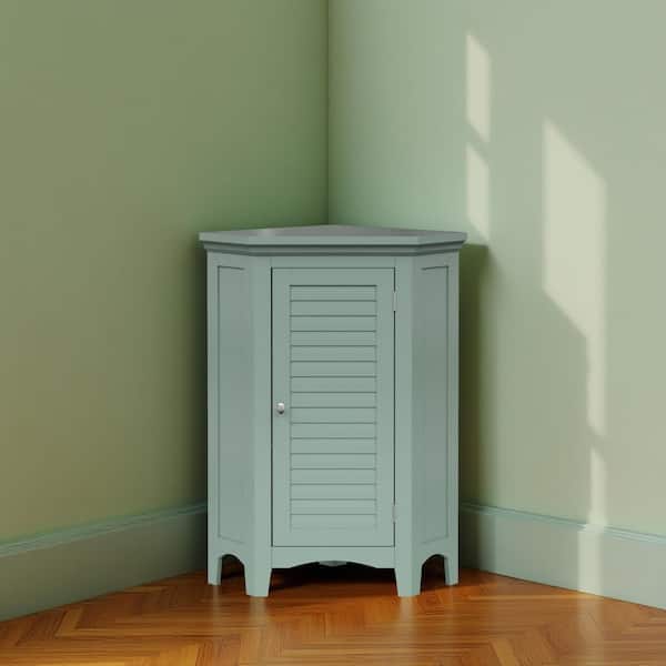 Glancy 17.05 in. W x 24.92 in. D x 32.17 in. H x Sage Green Bathroom Storage Linen Cabinet with Faux Louvered Door