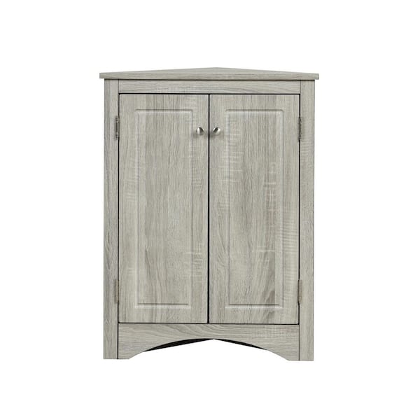 Unbranded 17.20 in. W x 17.20 in. D x 31.50 in. H Oak Bathroom Storage Wall Cabinet with Adjustable Shelves