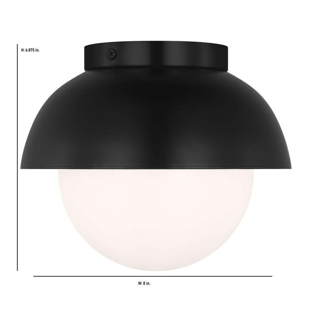 Midnight Black and Opal Glass Modern Flush Mount Light