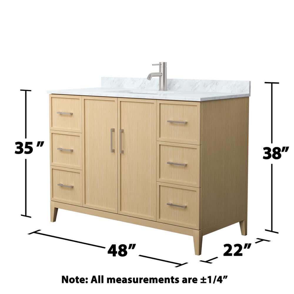 Elan 48'' White Oak Single Bathroom Vanity with Marble Top