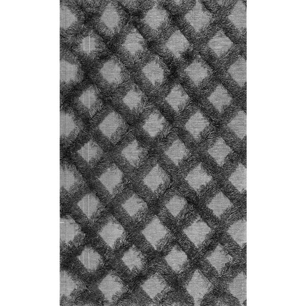 nuLOOM Francene Moroccan Trellis Shag Dark Gray 5 ft. x 8 ft. Area Rug BDFR01E508 The Home Depot