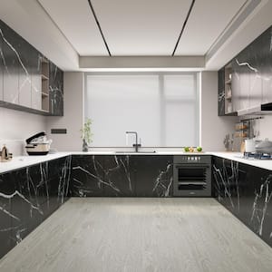 Black Marble Contact Paper Self Adhesive Wallpaper Removable Countertop Paper for Kitchen Cabinet, 23.6 in. x 197 in.