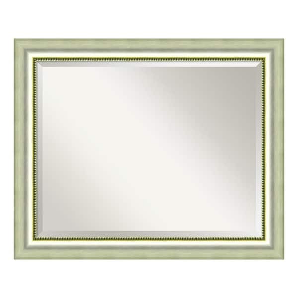 Amanti Art Vegas 33 in. W x 27 in. H Framed Rectangular Bathroom Vanity Mirror in Silver