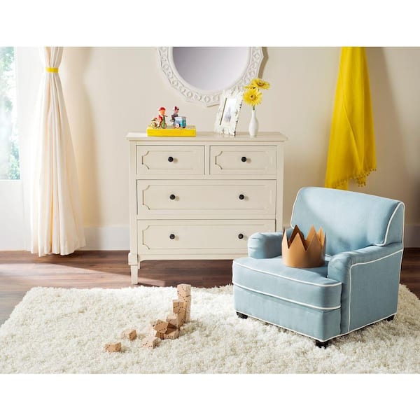 Safavieh Moppett Blue & White Upholstered Kids Chair