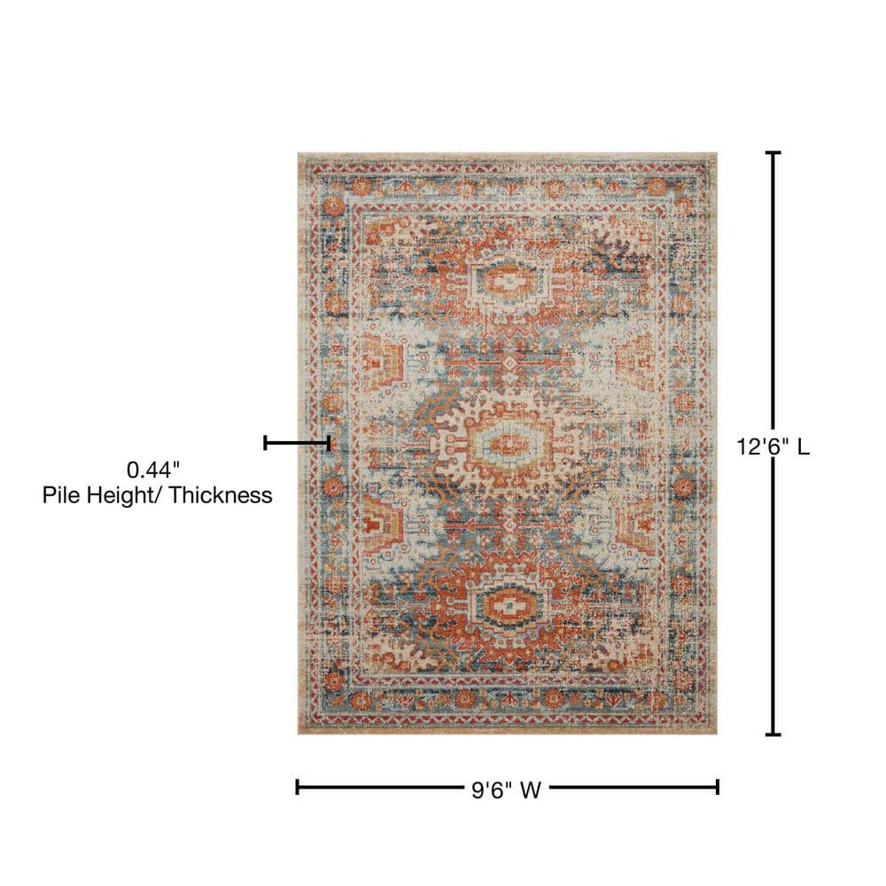 Jocelyn Southwestern Blue and Multicolor Rectangular Rug