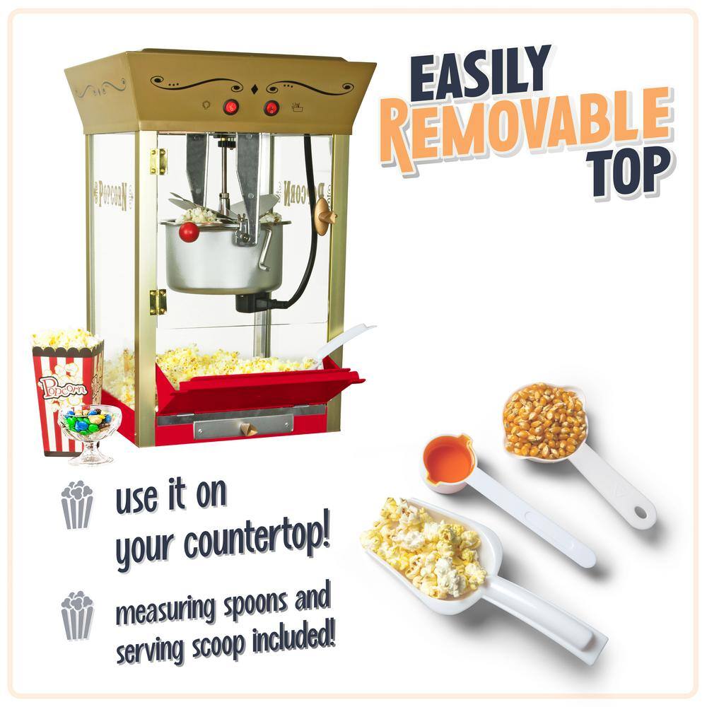 Nostalgia Red Vintage Popcorn Cart with Candy Dispenser