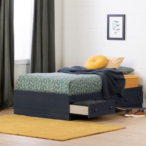 South Shore Summer Breeze 3-Drawer Blueberry Twin-Size Storage Bed