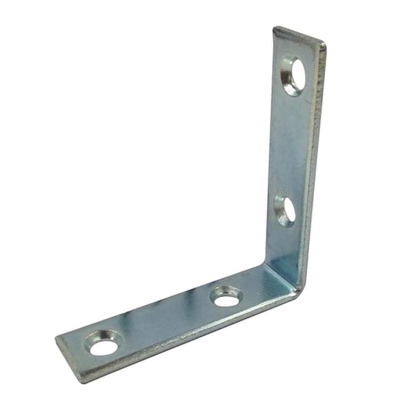 Corner Bracket 2-1/2 in. Steel Construction Zinc-Plated L-Angle (4-Pack)