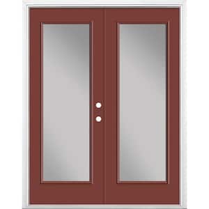 60 in. x 80 in. Red Bluff Steel Prehung Left-Hand Inswing Full Lite Clear Glass Patio Door with Brickmold