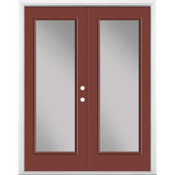 Masonite 60 in. x 80 in. Red Bluff Steel Prehung Left-Hand Inswing Full Lite Clear Glass Patio Door with Brickmold