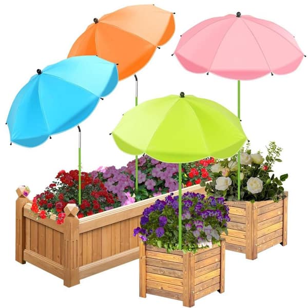 4-Pack 26 in. L x 43.4 in. H Plant Umbrellas with Adjustable Angle for Potted Plants, 4-Color Plant Umbrella Shade
