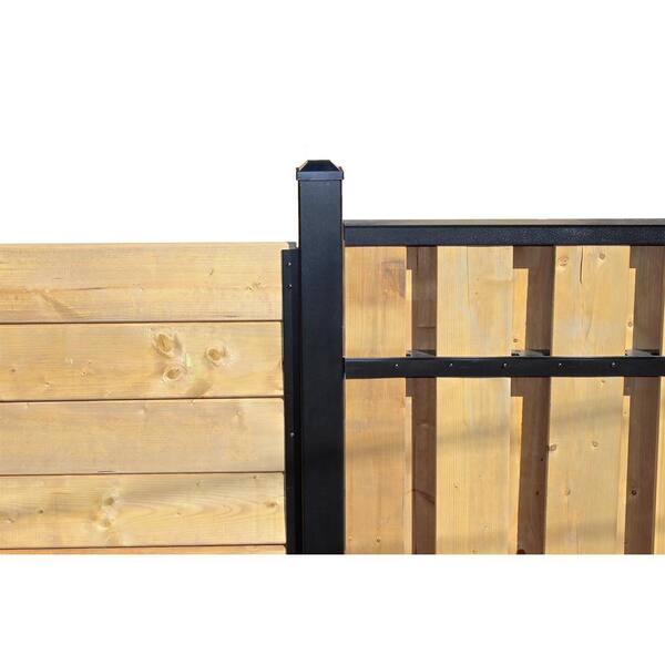 Slipfence 3 In X 3 In X 112 In Black Powder Coated Aluminum Fence Post Includes Post Cap Sf2 Pk309 The Home Depot