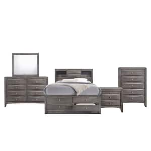 Madison 5-Piece Gray King Storage Bedroom Set
