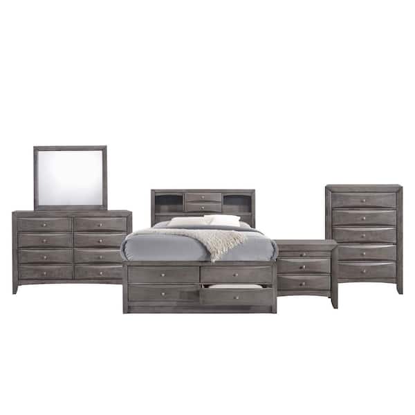 Picket House Furnishings Madison 5-Piece Gray King Storage Bedroom Set