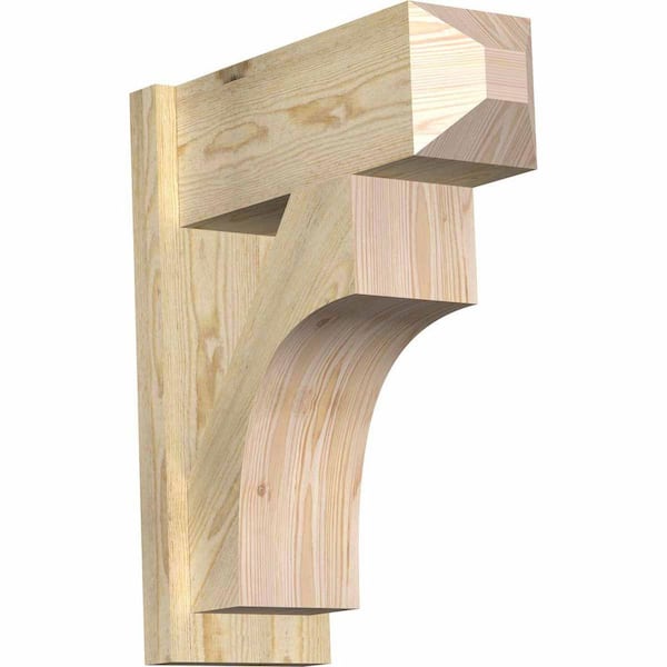 Ekena Millwork 8 in. x 24 in. x 20 in. Douglas Fir Westlake Craftsman Rough Sawn Outlooker
