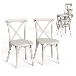 Plastic Outdoor Dining Chair in White (Set of 2)