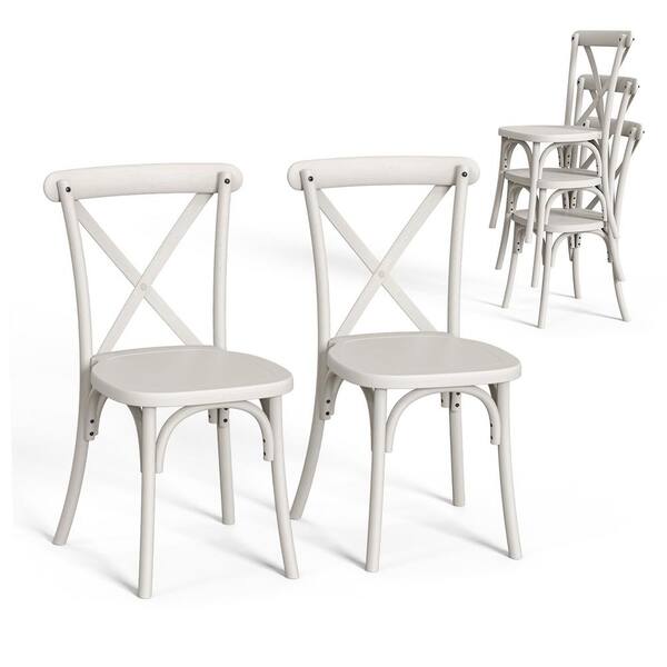 Winado Plastic Outdoor Dining Chair in White (Set of 2) K1G56000629