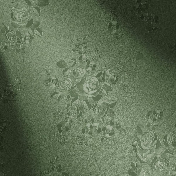 Green Floral Embossed Peel and Stick Contact Paper Self-Adhesive Removable Wallpaper Roll, 17.7"x 197"