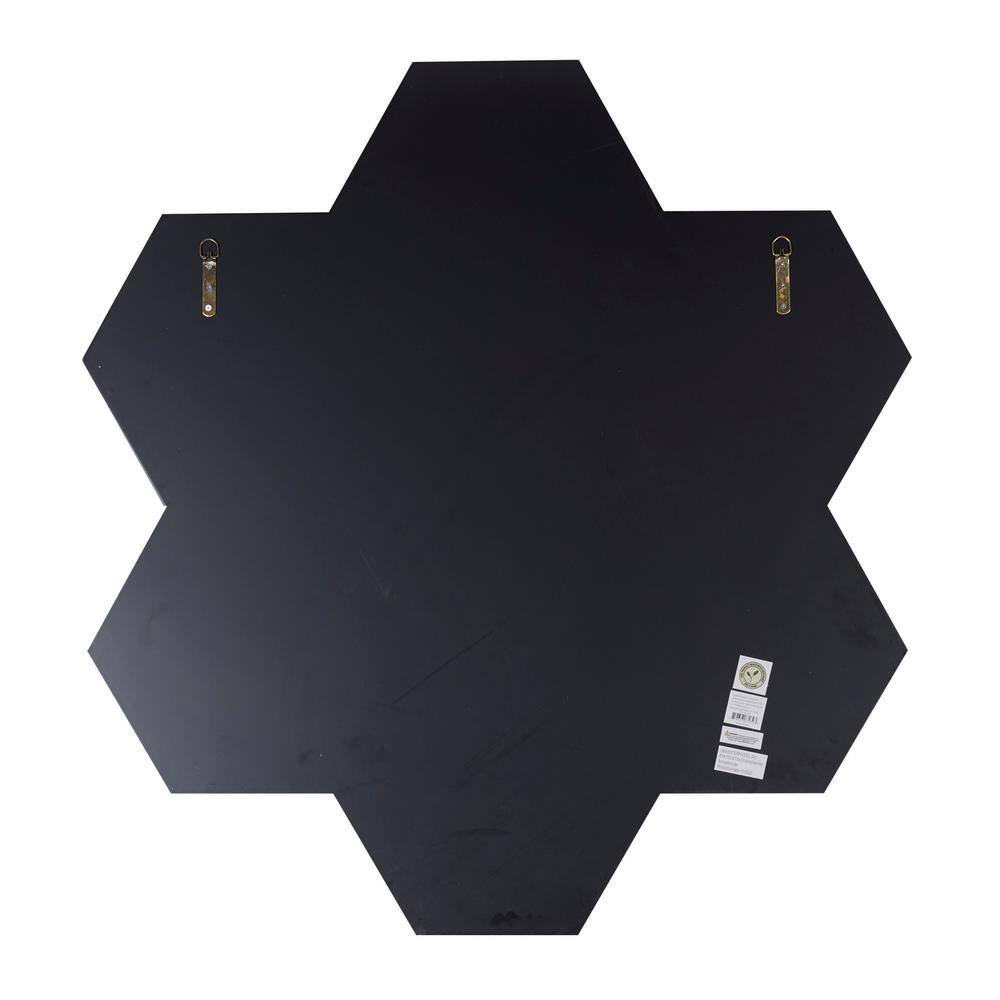 Oversized Silver Geometric Honeycomb Wall Mirror