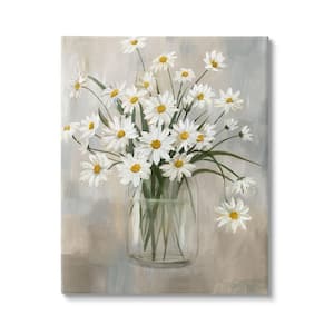 Daisy Bloom Bouquet Potted Flowers Abstract Pattern by Nan Unframed Nature Art Print 40 in. x 30 in.
