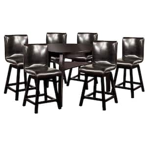Hurley 7-Piece Counter Height Table Set in Black Finish