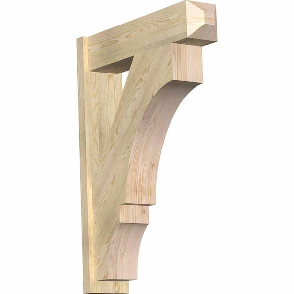 Ekena Millwork 8 in. x 44 in. x 32 in. Douglas Fir Balboa Craftsman Rough Sawn Outlooker