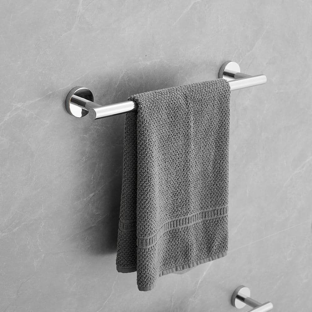 Chrome 5-Piece Bathroom Hardware Set with Towel Bar